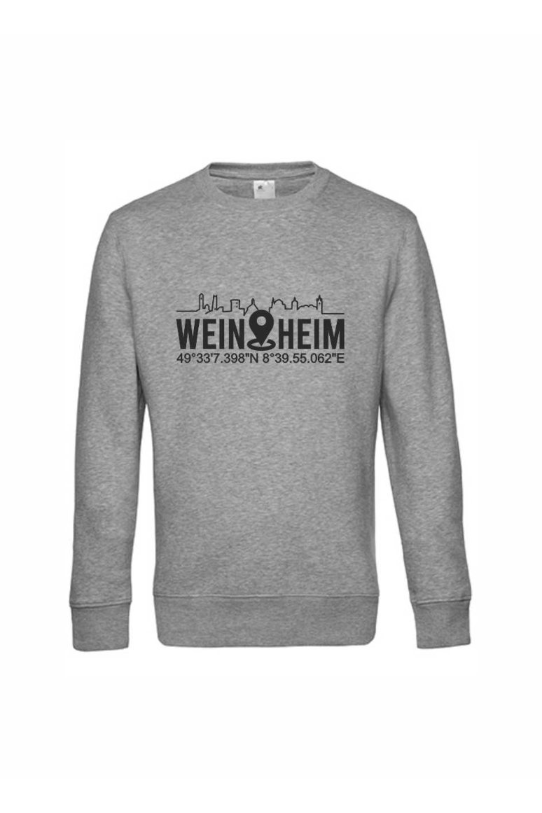 Sweatshirt Weinheim Koordinaten Standort (Druckfarbe schwarz)
